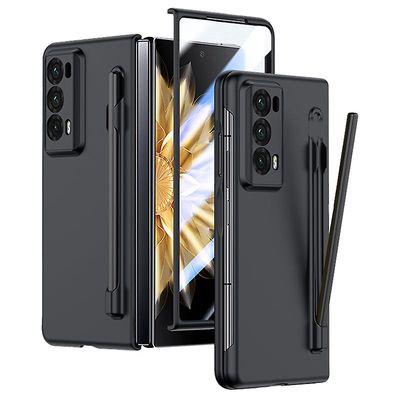 Honor Magic V2 5G -kosketuspuhelinkotelo, jossa karkaistu lasikalvo ja kynä Musta