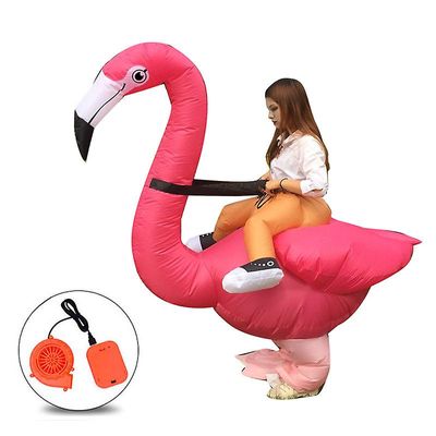 Carrep Carnival Flamingo oppblåsbare Costume - Funny Cosplay Halloween Costume - For voksne menn og kvinner - Unisex kjole - Party oppblåsbare kost...