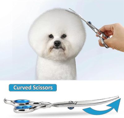 Koiran trimmaussakset, 5 ammattimaista ruostumattomasta teräksestä valmistettua trimmeriä taskukammilla, kissan ja lemmikkieläinten vartalot