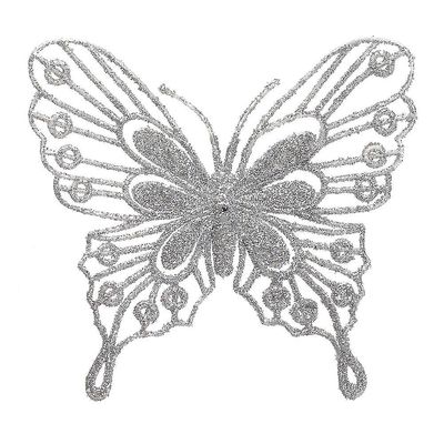 Jouluperhoset Joulupuun koristeet yksikerroksinen kultajauhe glitter tekokukka DIY käsityöt joulukuusi sisustus 5kpl vihreä Hopea 1pc