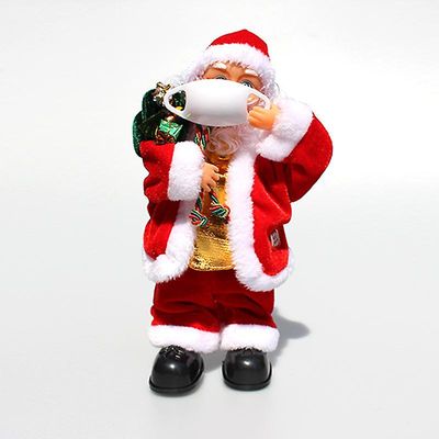Mask-iført Santa Claus Electric Music Doll med en børns julegave