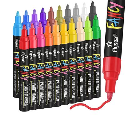 Paint Penne Paint Markers, 20 farver Oliebaseret vandtæt maling markør pen sæt, aldrig falme hurtigt tørt