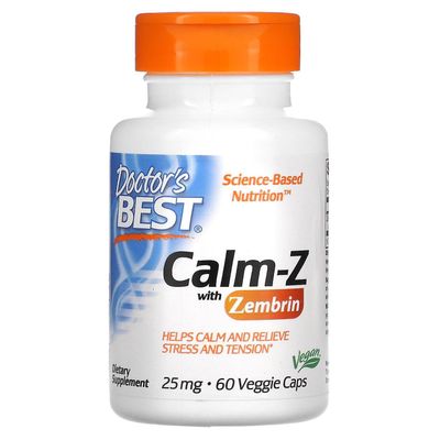 Doctor's Best Läkarens bästa, Lugn-Z med Zembrin, 25 mg, 60 Veggie Caps