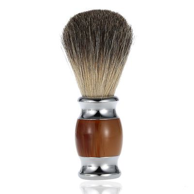 Profesjonell ren grevling hår barbering børste harpiks håndtak frisørsalong menn ansikts skjegg rengjøring apparatet barbering verktøy barbering ba...