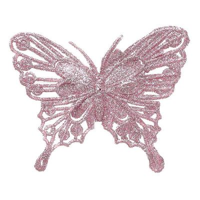 Jouluperhoset Joulupuun koristeet yksikerroksinen kultajauhe glitter tekokukka DIY käsityöt joulukuusi sisustus 5kpl vihreä Vaaleanpunainen 1pc