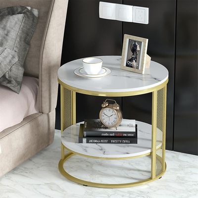Runde 2 tier marmor sidebord kaffe te endebord
