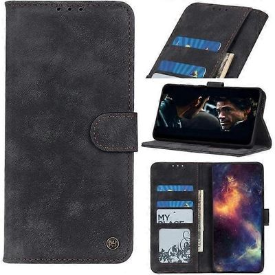 Samsung Galaxy Xcover Pro nahkakotelo lampaannahkakuvion tuki ja useita korttipaikkoja bla