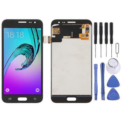 Tft LCD-näyttö Galaxy J3:lle (2016) J320fn, J320f, J320g, J320m, J320a, J320v, J320p Digitizer Full Assembly (musta)