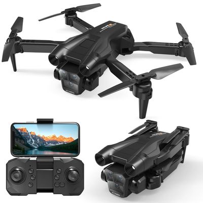 Kauko-ohjattava drone kameralla 4K kaksoiskamera 4-puolinen esteiden välttäminen kaukosäädin nelikopteri 4k dual camera -2 battery