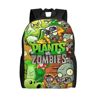 Plants Vs Zombies -reput pojille tytöille, sarjakuvamaiset kannettavat laukut Kevyt kestävä reppu Koululaukku teini-ikäisille Ala-asteen yläkoulun ...