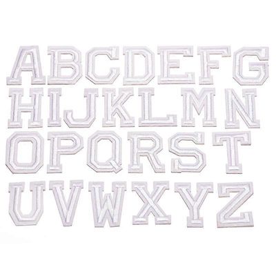 26 kpl valkoisia kirjaimia, ompelu rautaa laastareihin, applikaatioita, a-z, aakkoset, kirjontakangaslaastarit, tee-se-itse-laastarit, tarrat, vaat...