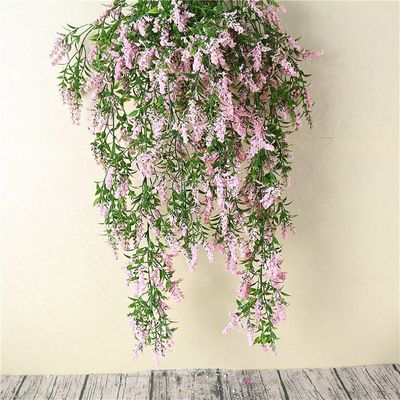 Witdreamer 2stk kunstig vedbendblomst hængende plantevinstokke til bryllupsvæg Festværelse Hjemmekøkken Pink