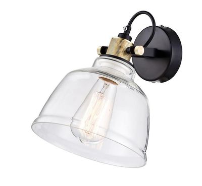 Maytoni Lighting Irving væglampe sort med glasskærm, 1 lys, E27