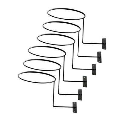 6stk Metal Hjelm Holder Vægbeslag Hat Kugle Paryk Rack Bøjle Krogstativ