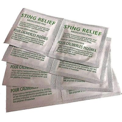 200 kpl Sting Relief Prep Pad, Sting Preparation Pad, Insect Sting Remove -pyyhkeet valkoinen