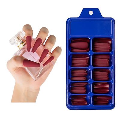 Handuo Matte Matte Ballet falske negle Farve Nail Pieces farve11