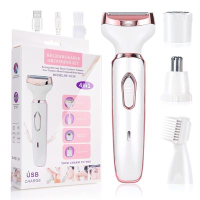 Le Contente 4 I 1 Elektrisk Dame Barbermaskin Usb Oppladbar Vanntett Damer Barbermaskin