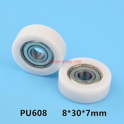 Tidsbegrænset plastleje Nylon hjulrulleskive10 stk U Indlejret 608 rille kuglelejer 8 * 30 * 7 mm styreskive