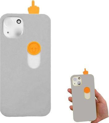 Lelinker 3D-tulostettu keskimmäinen liukuva sormi liukuva puhelinkotelo, hauska huijauspuhelinkotelo, luova ystävällinen elepuhelinkotelo iPhone 15...