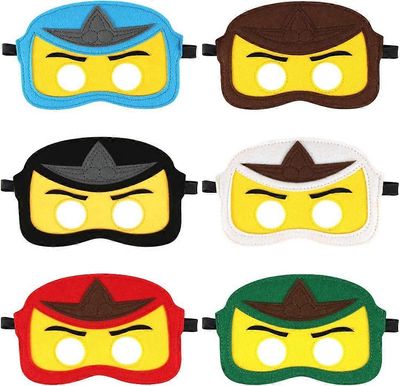 Lasten huopanaamio, 6 samurai-silmänaamion pakkaus, lasten syntymäpäiväjuhlapussit, naamion hieno mekko lasten syntymäpäiväjuhliin, puolinaamarit c...