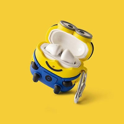 Baiccf Kaksisilmäinen mies, jolla on suuret silmät-siniset vaatteet Cartoon-kuulokelaatikko, Airpods pro2 langaton Bluetooth-kuulokelaatikko, silik...