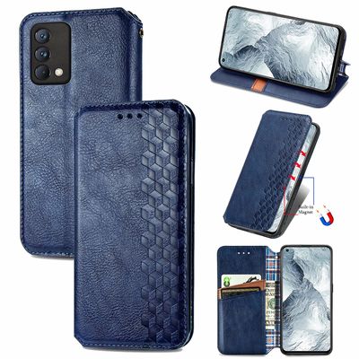 Kompatibel med Realme Gt Master Flip Case Etui Vintage Wallet Flip Cover med magnetisk lukning Coque - Blå
