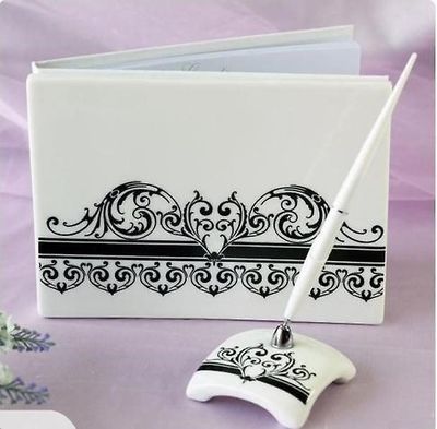 Ruili Bryllup gæstebog og Fountain Pen keramiske cover