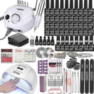 35000RPM ammattimainen kynsitaidesarja 120W LED-lampulla ja 40 värin UV-geelilakkayhdistelmäsarjalla