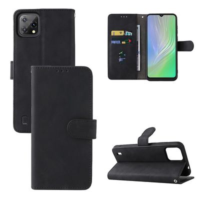 Etui til Blackview A55 Cover Premium læder med kortholder Flip Folio magnetisk etui etui - sort