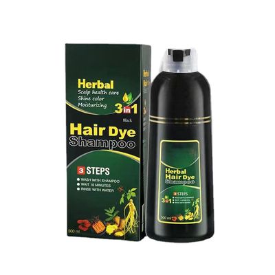 unbrand 500ml Sunn Herbal Hair Dye Husholdning Bubble Foam hårfarge for kvinnelige mannlige hårfarge Naturlig svart
