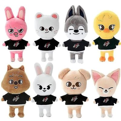 Skzoo plysj leker 20cm Stray Kids plysj Wolf Chan tegneserie utstoppede dyr plysj dukke Kawaii følgesvenn for barn voksne fans giftvalentinsdag Pre...
