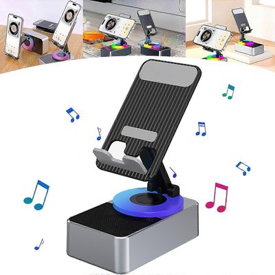 3-in-1 Bluetooth-äänen virtapankkikiinnike puhelimen pidike HiFi-kaiuttimen kiinnitystabletti Harmaa