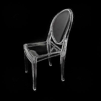 Vuosisadan puolivälin modernit muoviset kristalliruokapöydän tuolit, 2 läpinäkyvän vapaa-ajan kotituolin sarja keittiöön tai ruokasaliin