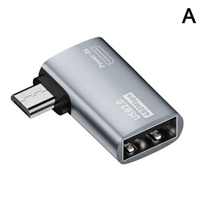 OTG-kabeladapter 4K 90 graders vinkeldrevet Micro USB til USB OTG-adapter Venstre