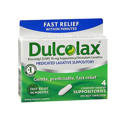 Dulcolax lääkkeelliset laksatiiviset peräpuikot, 10 mg, 4 ct