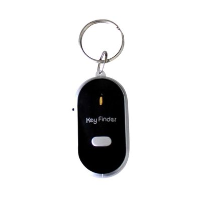 Kuankuanbao Nøkkelring LED-lys lommelykt Remote Sound Control Lost Key Finder Whistle Sound Item Key Locator Device Svart