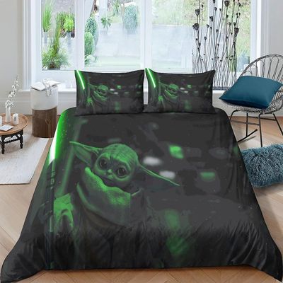 EDMKO vauva Yoda3D tulostettu vuodevaatteet peitto pussilakana Set Pehmeä mikrokuitu tyynyliinoilla Vuodevaatteet vauva Yoda peitto vetoketjulla S...