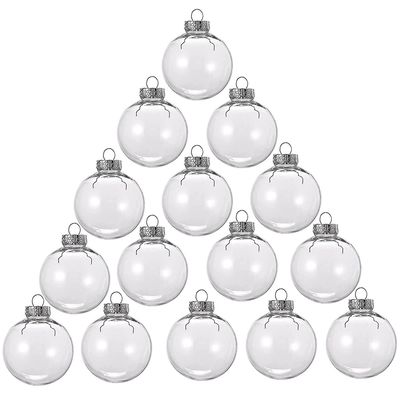 15 stk runde klare julekuler Fillable DIY juletre baller laget av plast juleball