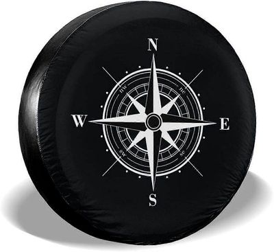 Vararenkaan suojus Kompassi Tuuli nousi Jeep Trailer Rv Truck 14 15 16 17 tuuman aurinkovoidetta pölytiivis korroosionkestävä pyöränsuojus 14 tuumaa