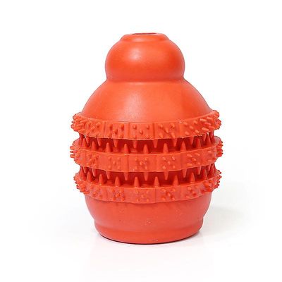 Gummi hund Legetøj Gourd utætte bold pet forsyninger rød