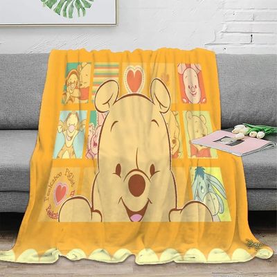 Nalle Puh Fleece heittohuopa, superpehmeä sumea lämmin flanellihuopa, kevyt pörröinen lämmin muhkea peitto vuodesohvalle sohva Azxs-154 50x40 tuuma...