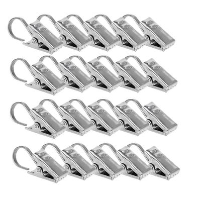 40 kpl klipsikoukut verhopidikkeet verhoripustin metallinen verhopidike verhokoukut verholukko 2*1cm