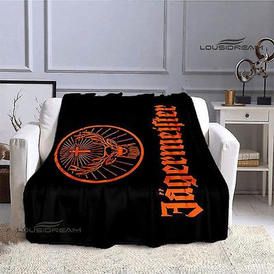 Blankets Saksalainen Jaegermeister-logo Painettu viltti Piknik-peitto Sängyt Syntymäpäivälahjapeitot sänkyihin Jäähdytyshuopa 25 130x150cm