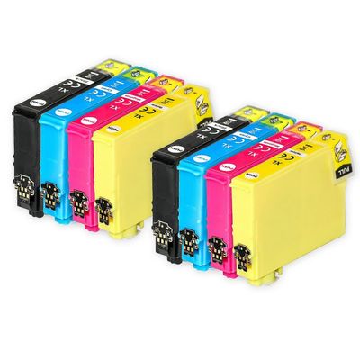 2 Sæt med 4 blækpatroner til at erstatte Epson T1295 Kompatibel/ikke-OEM fra Go Inks (8 blæk) Sort/Cyan/Magenta