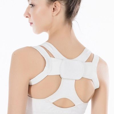 Justerbar terapi kropsholdning corrector skulder støtte tilbage skinne kropsholdning korrektion tilbage støtte skulder bælte massager værktøj Hvid L
