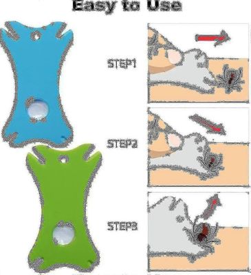Rasti kortti suurennuslasilla, Rasti kortit punkkien poistamiseksi, Rasti kortti ihmisille, lapsille, koirille, kissoille sinivihreä 2pcs