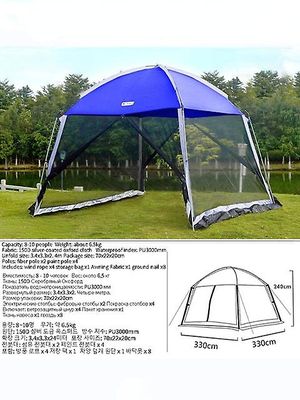 Tents 4 5 6 8 10 Personers udendørs baldakin Camping Solcreme Myggesikkert telt Team Markise Familie Net Tarp Beach Pergola Bilskur Kongeblå