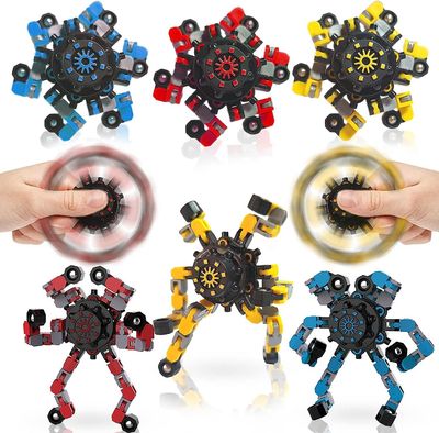 AIR 6Pcs DIY Deformerbar Robot Fingerspids Legetøj Deformerbare Creative Mekanisk Gyro