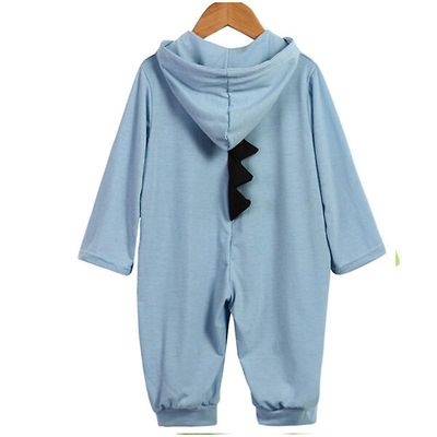 Liltop Dinosaur Kostume Nyfødte Baby One Piece Hætteklædte Romper buksedragt Playsuit Blå 3 Months