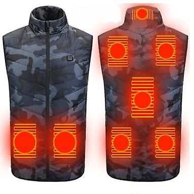 Lauwodun Smart Opladning Opvarmning Undertrøje Opvarmning Undertrøje Down Bomuld Varmetøj Elvarme Bomuld Jakke - Camouflage 8 Zone 2XL